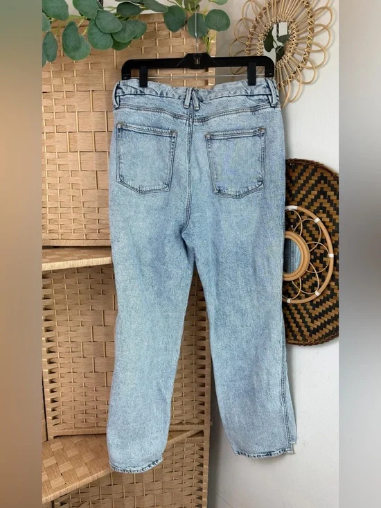 Good American Good Curve Straight Step Jeans in Indigo Wash Size 12/31 - Picture 9 of 10